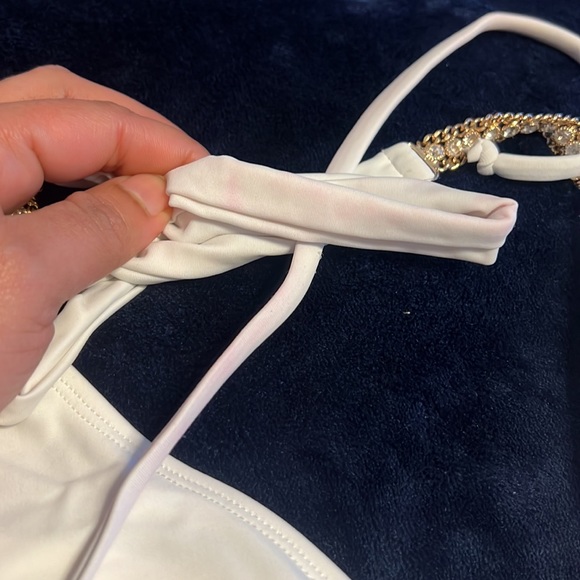 Brazilian Jewelled White bikini top - Picture 10 of 11